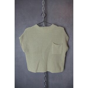 FP Beach Women's Knit Tank Top Sleeveless Pocket Detail Casual‎ Beige Medium